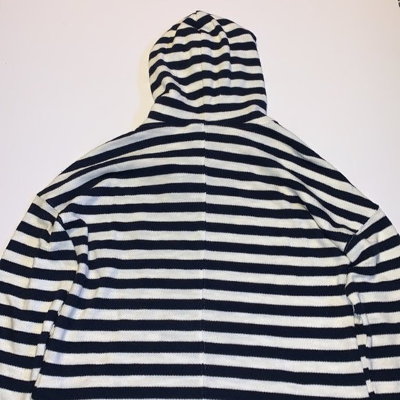 Roots Canada Blue and White Striped Hoodie - Women’s Size Medium - Picture 3 of 8
